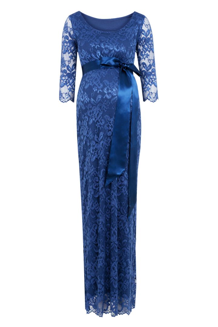 Umstandsspitzenkleid royal blau lang