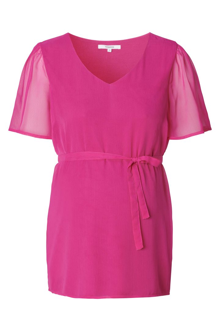 Eco Chiffon Umstandsbluse fuchsia