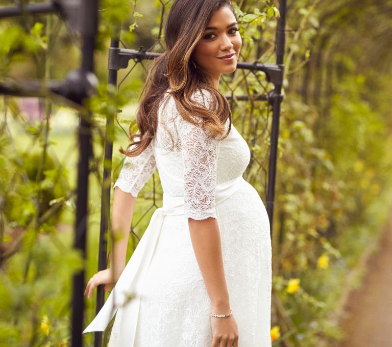 Vintage Umstandsbrautkleider mit Spitze