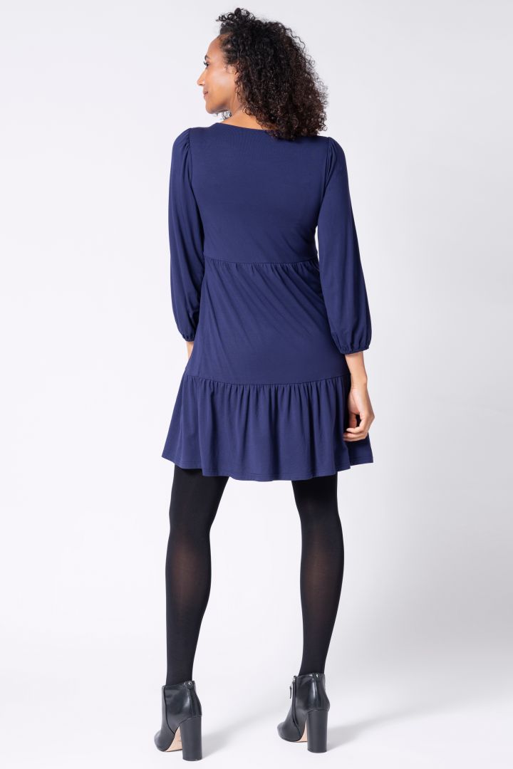 Volant Umstands- und Stillkleid navy