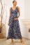 Preview: Maxi Maternity and Nursing Strap Dress with Floral Print blue