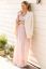 Preview: Long Kimono Maternity Dress rose/white