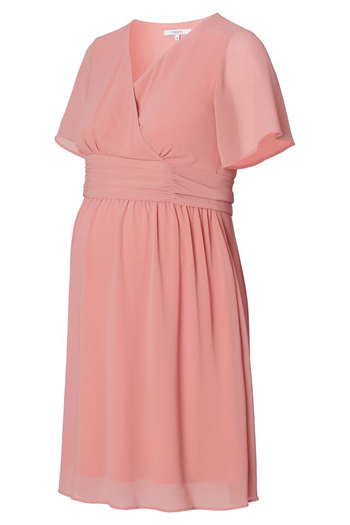 Eco Chiffon Maternity and Nursing Dress peach
