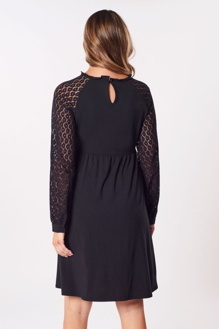 A-Linie Umstandskleid mit Spitzenärmeln