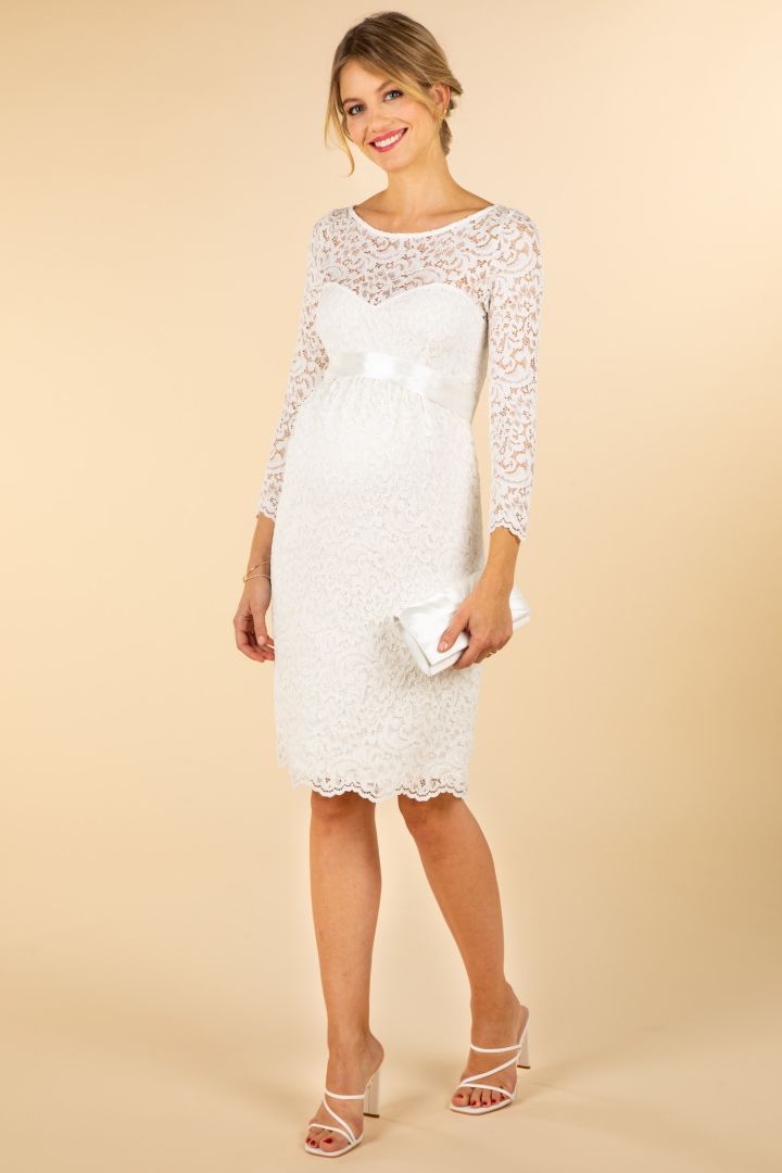 Umstandsbrautkleid mit Herz-Dekolleté