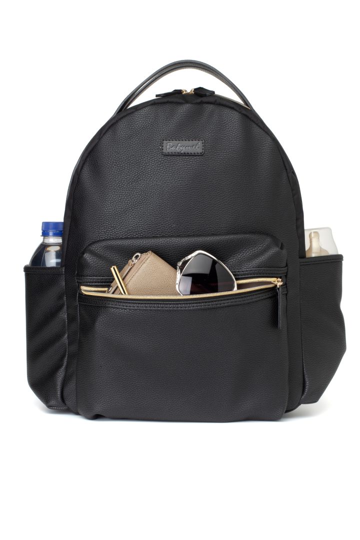 Wickelrucksack aus veganem Kunstleder mit Reißverschluss