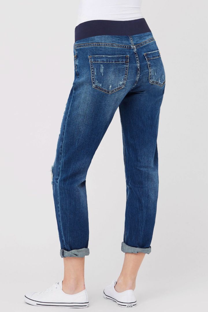 Boyfriend Umstandsjeans im Used-Look