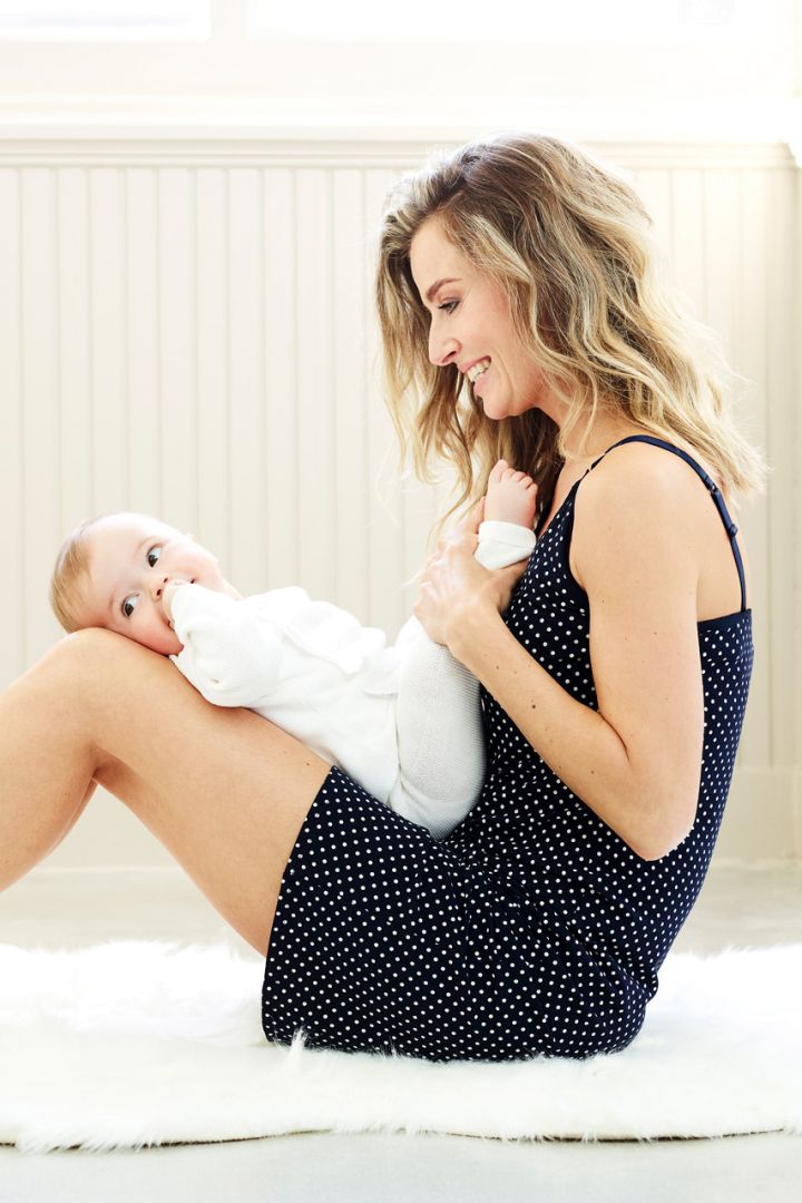 Umstands- und Still-Nachthemd aus Bio-Baumwolle mit Punkte Print