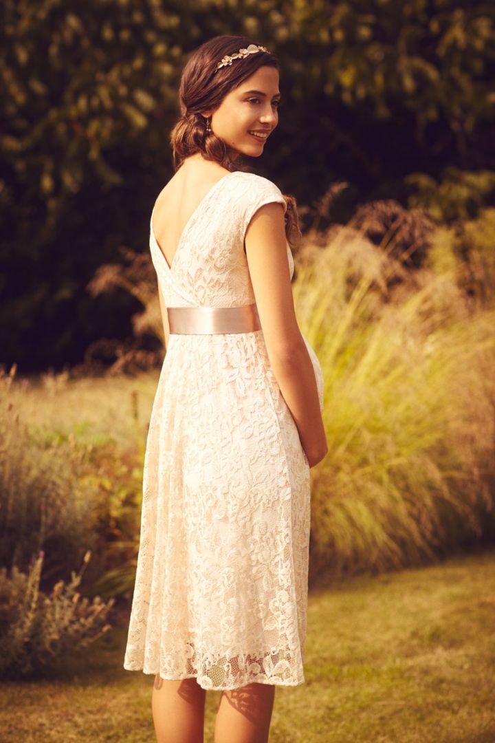 A-Line Umstands-Spitzenkleid