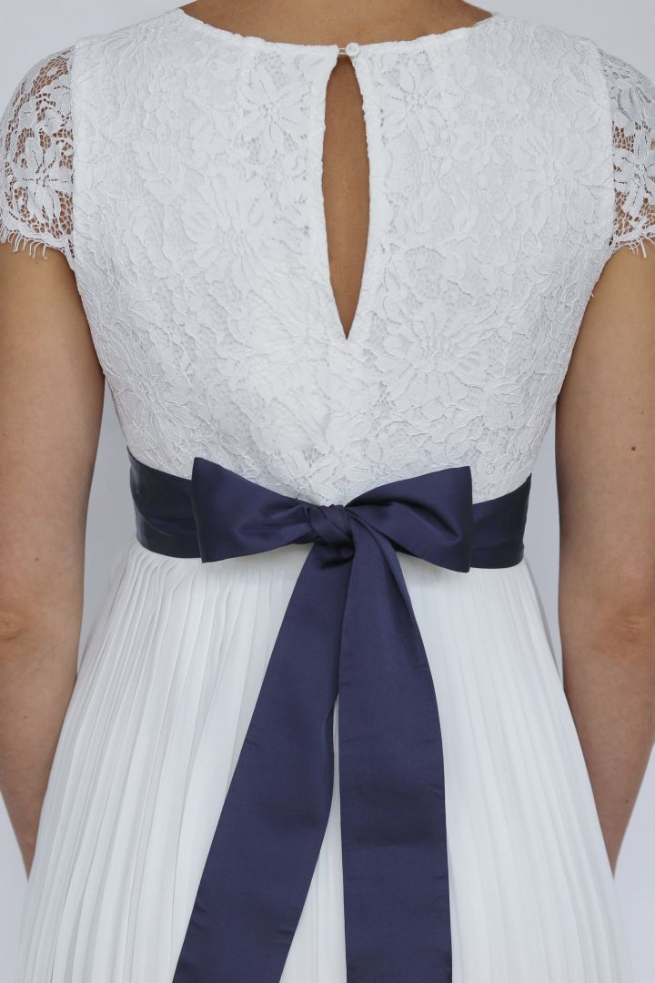 Brautkleid Schärpe mit Blumenverzierung navy