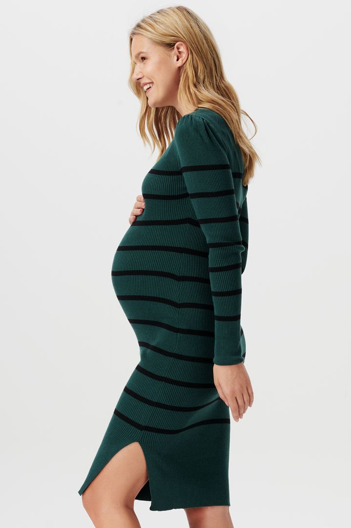 Umstands-Strickkleid gestreift