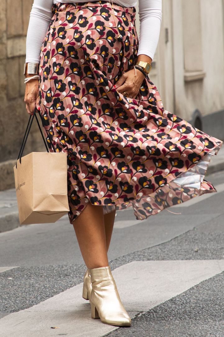 Umstands-Faltenrock mit elastischer Taille rosa