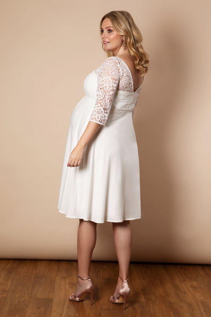 Plus Size Umstandsbrautkleid mit Rückenausschnitt