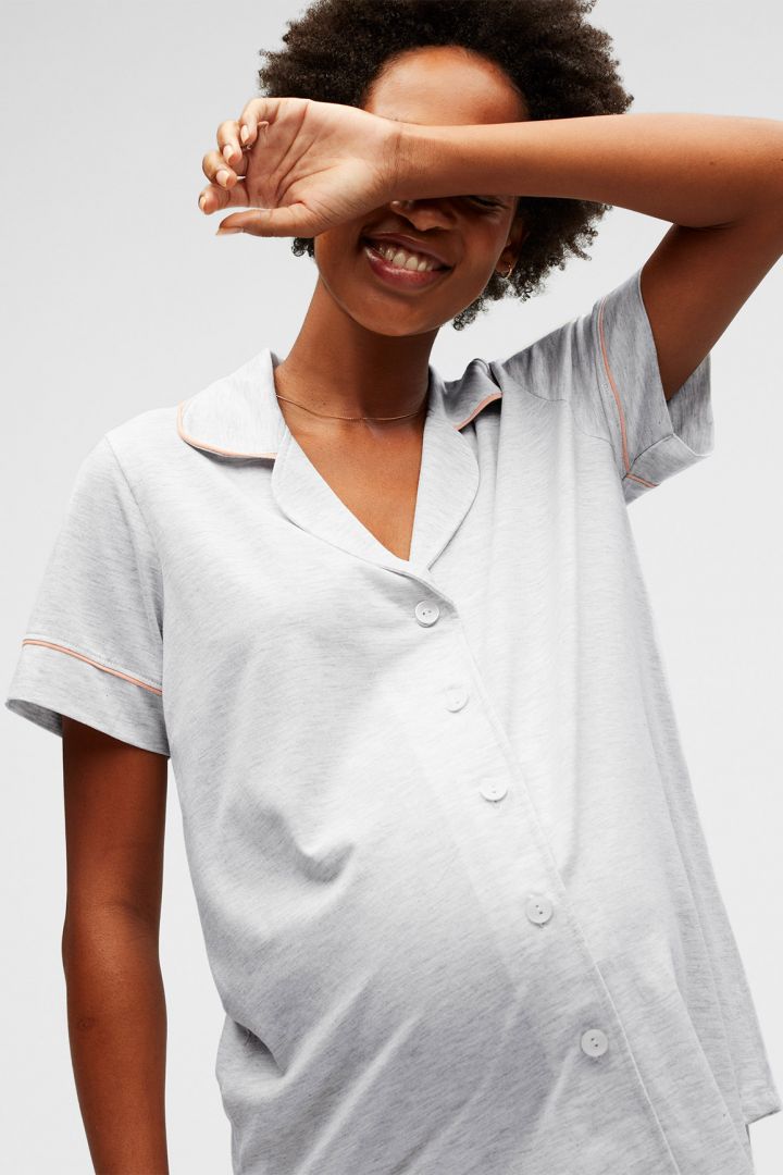 Capri Umstands- und Still Pyjama hellgrau