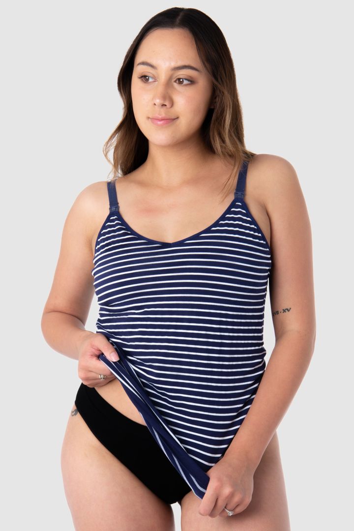 Seamless Streifen Still Top mit integriertem Bralette