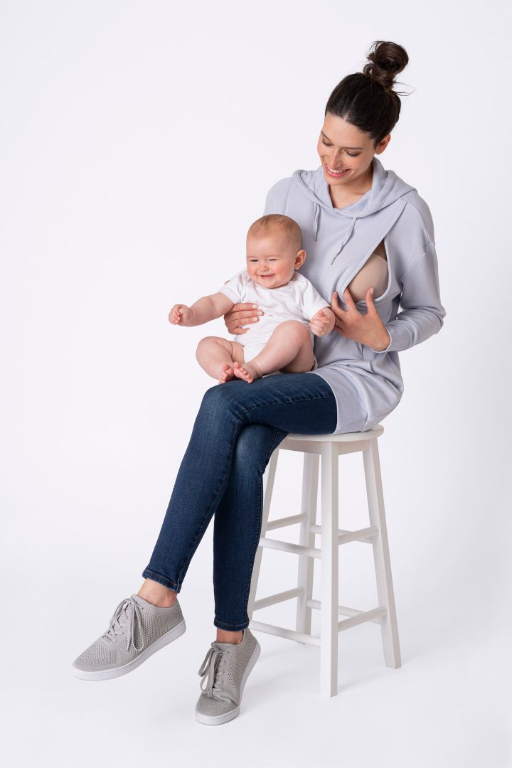 Umstands- und Still-Hoodie hellblau