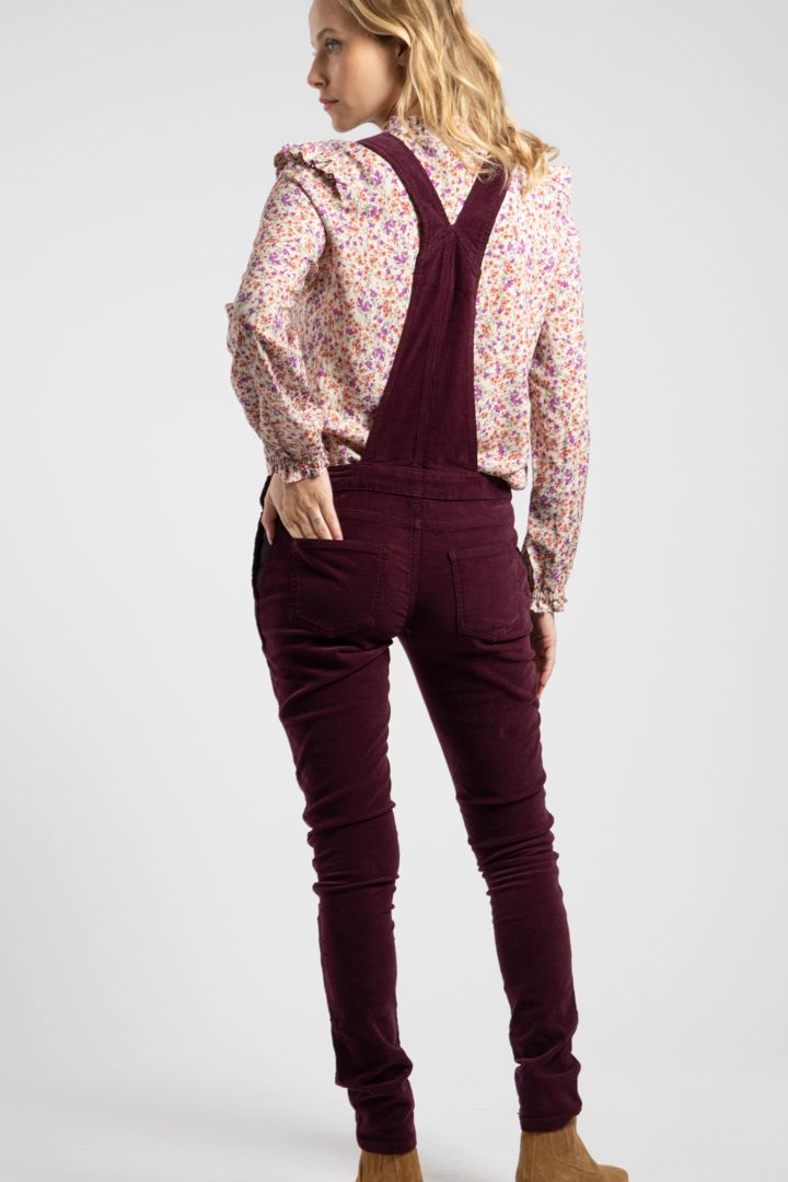 Maternity corduroy dungarees purple