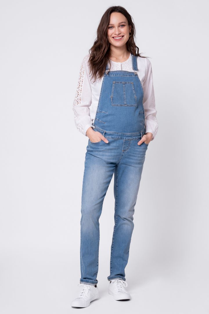 Organic Umstands-Jeanslatzhose light wash