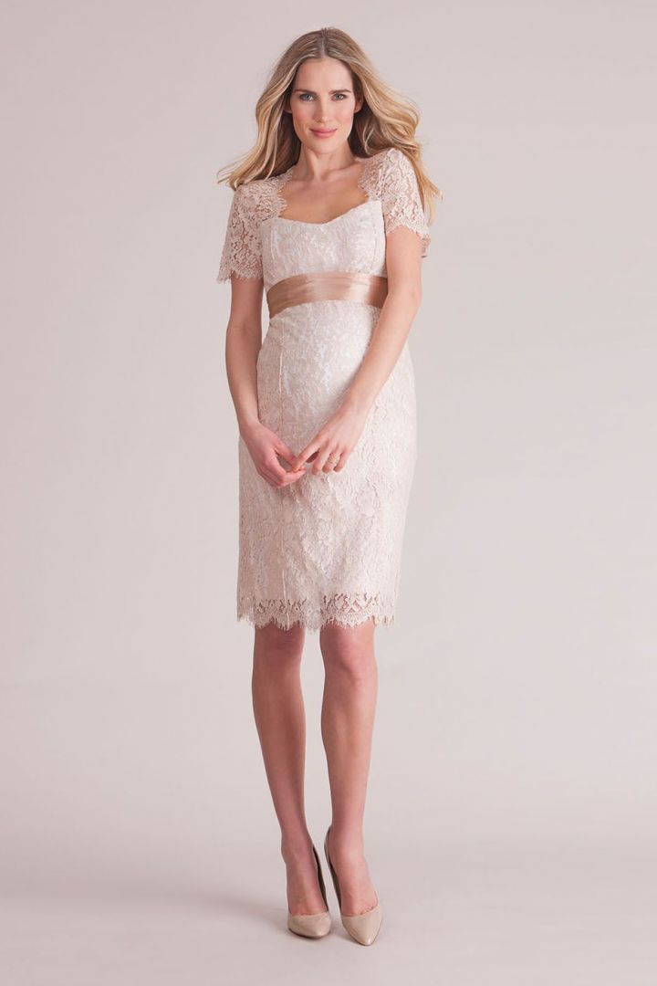 Spitzen Umstandskleid champagner