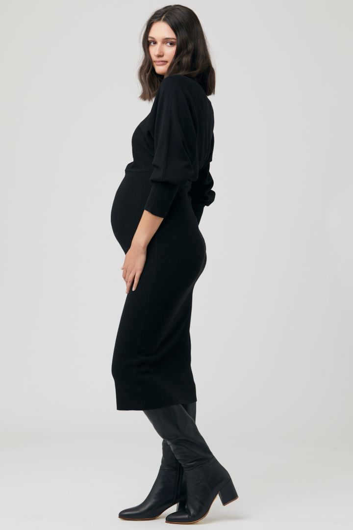 Maternity knit Dress with Balloon Sleeves