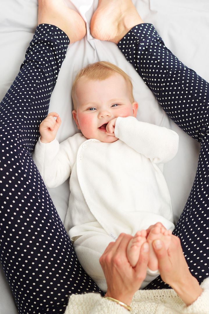 Organic Baby-Strickhose weiß