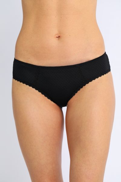 Umstandsslip mit Pünktchen und Spitze schwarz
