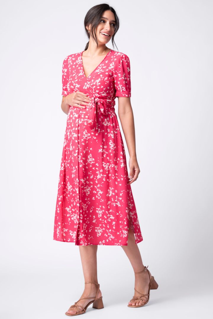Midi Maternity and Nursing Sress in Wrap Look