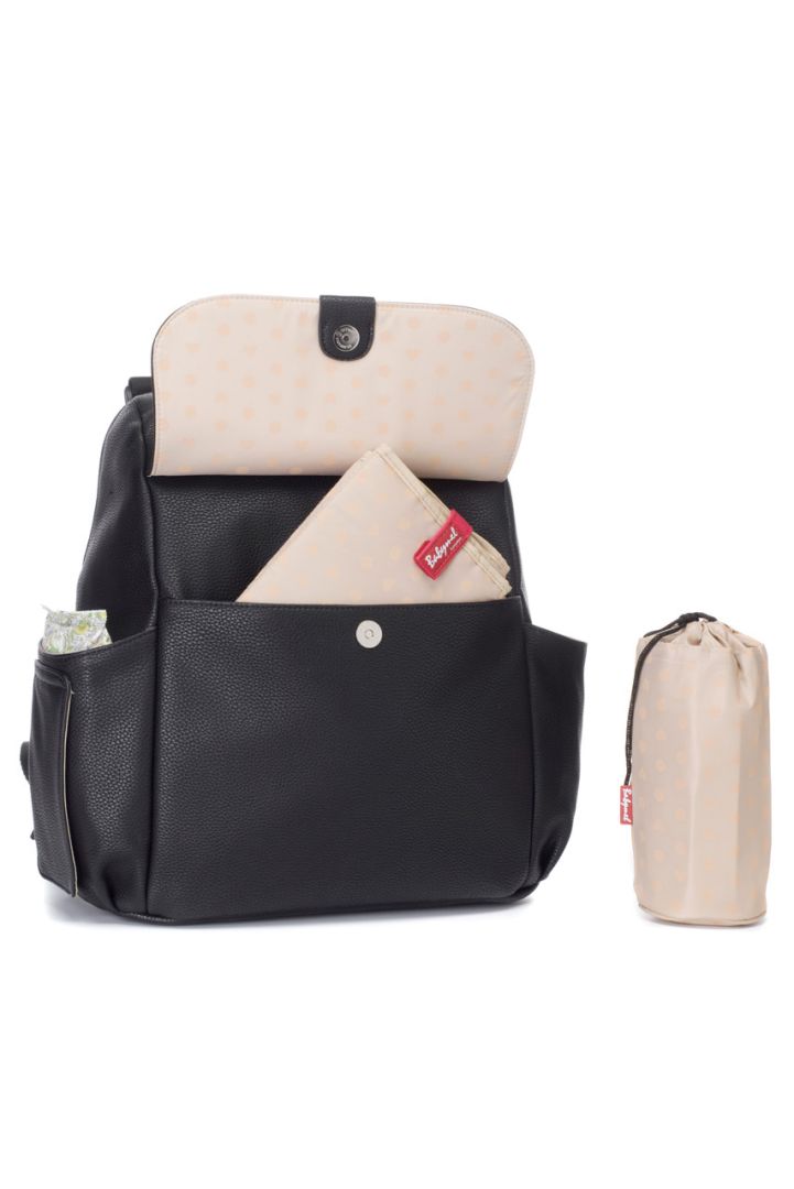 Wickelrucksack aus veganem Kunstleder schwarz