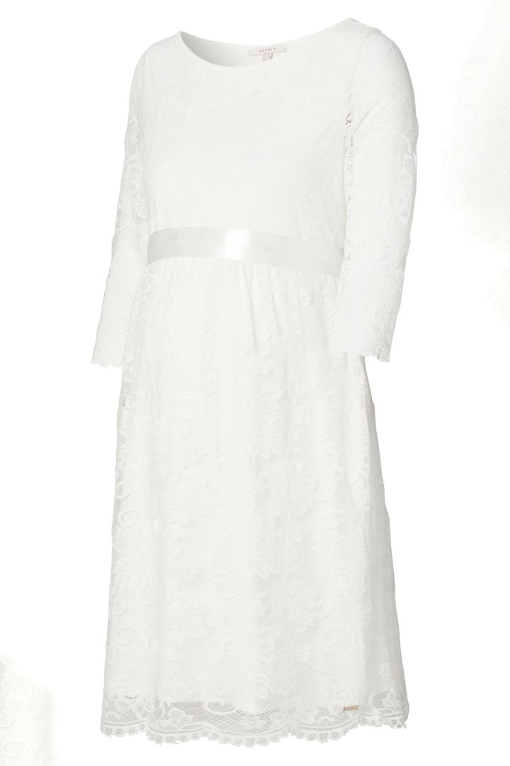 Umstandsbrautkleid aus Spitze mit 3/4 Ärmeln