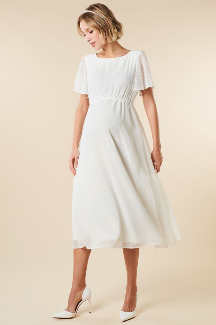 Umstandsbrautkleid mit Schleifendetail am Rücken