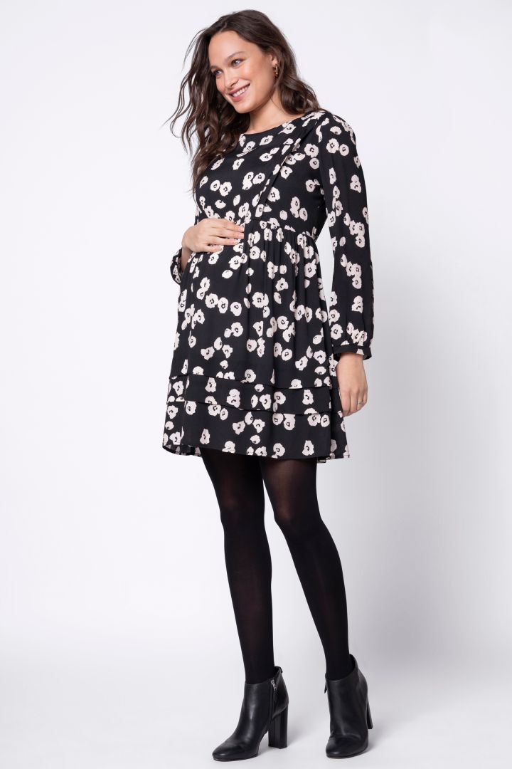 Maternity and Nursing Dress with Floral Print