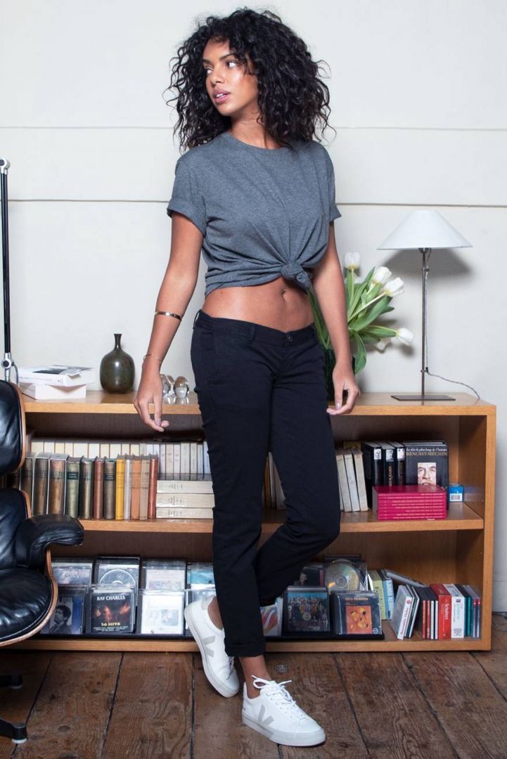 Chino Umstandshose mit Umschlag schwarz