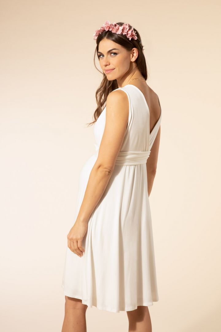 Umstandsbrautkleid in Wickeloptik