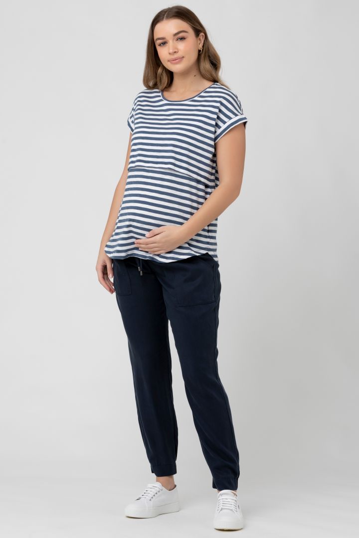 Umstands- und Stillshirt gestreift navy-weiß