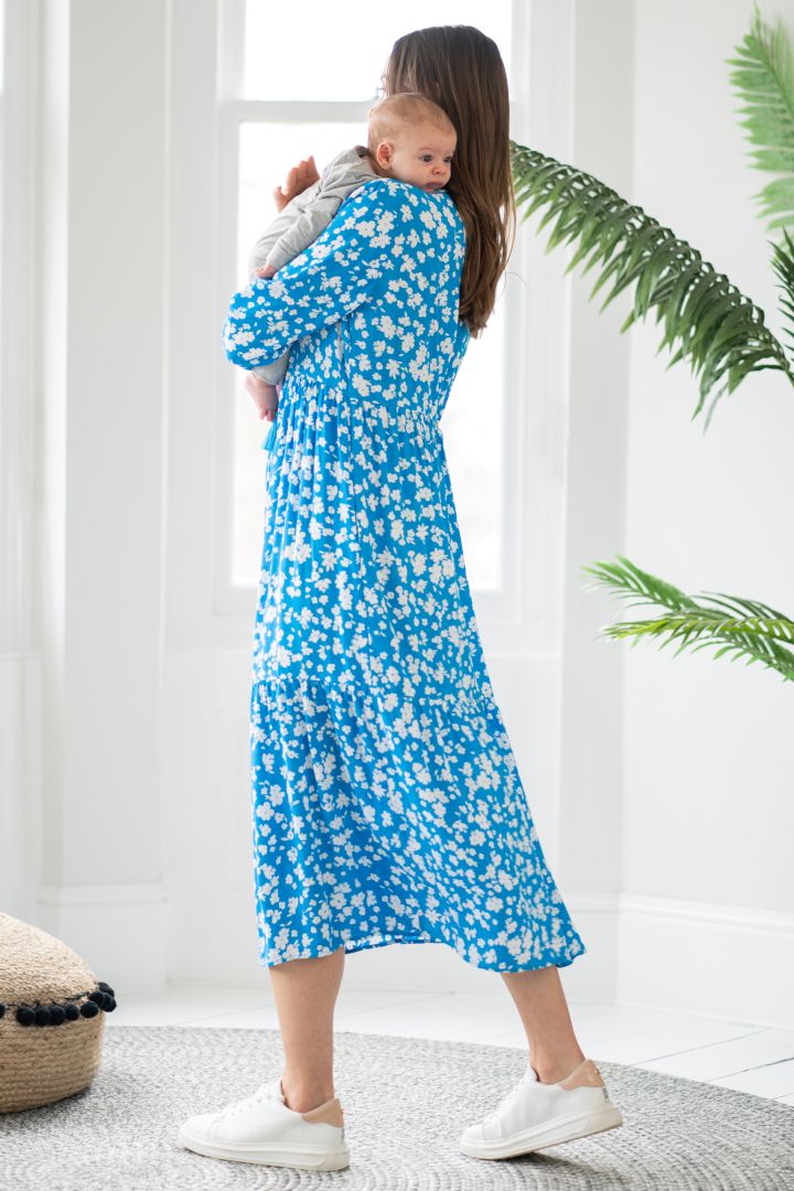 Midi Umstands- und Stillkleid mit Quasten