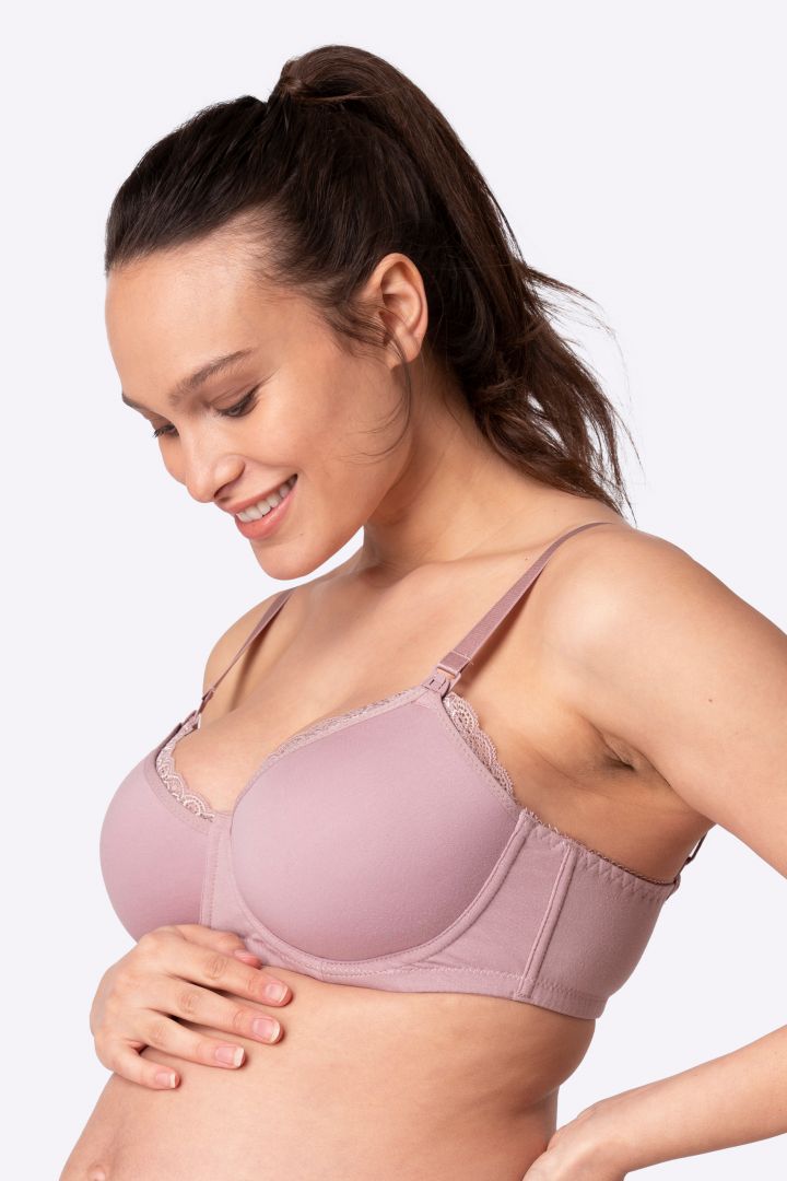 Cotton Nursing Bra mauve