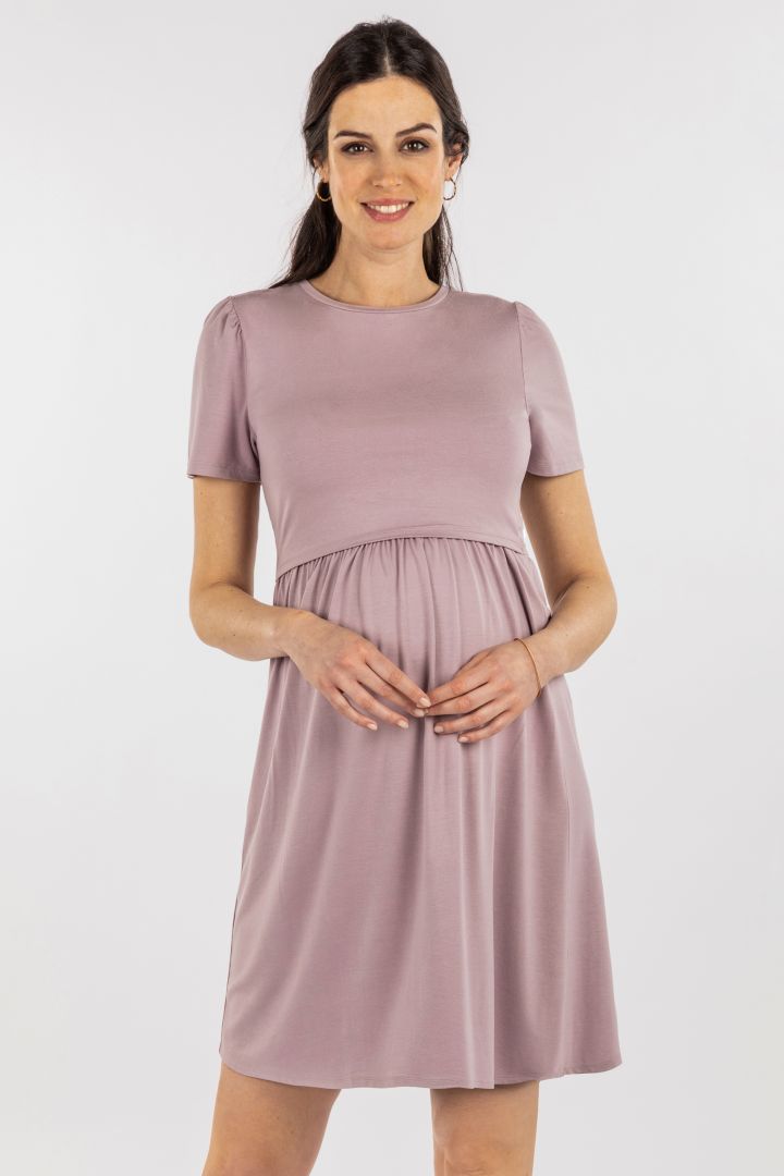 Eco Viskose Umstands- und Stillkleid flieder