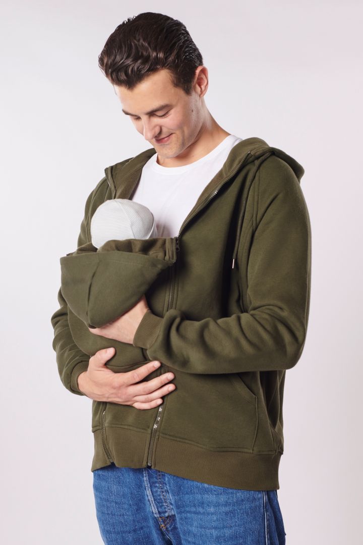 Papa Hoodie-und Tragejacke khaki