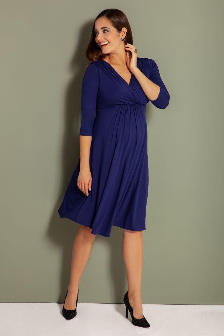 Festive Maternity Dress navy