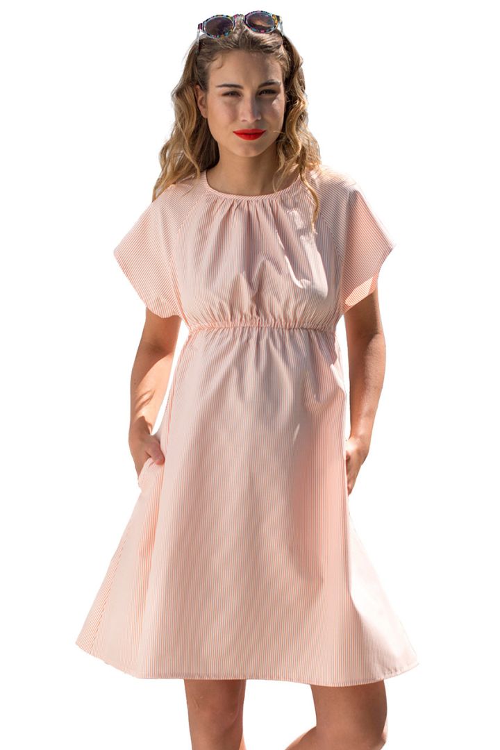 Umstandskleid mit Rundhalsausschnitt orange