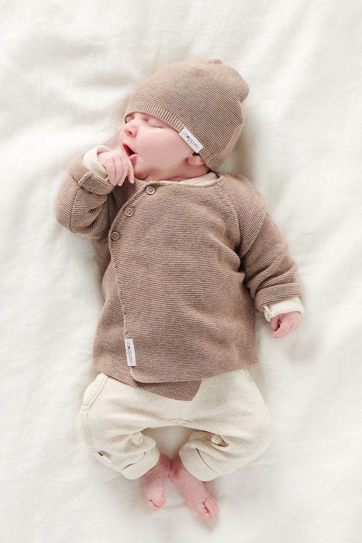 Rib Knit Romper beige