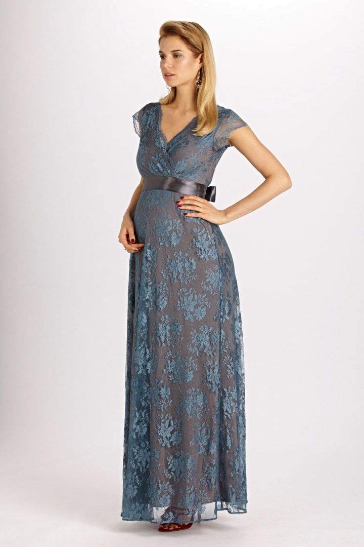 Maternity Lace Dress long blue