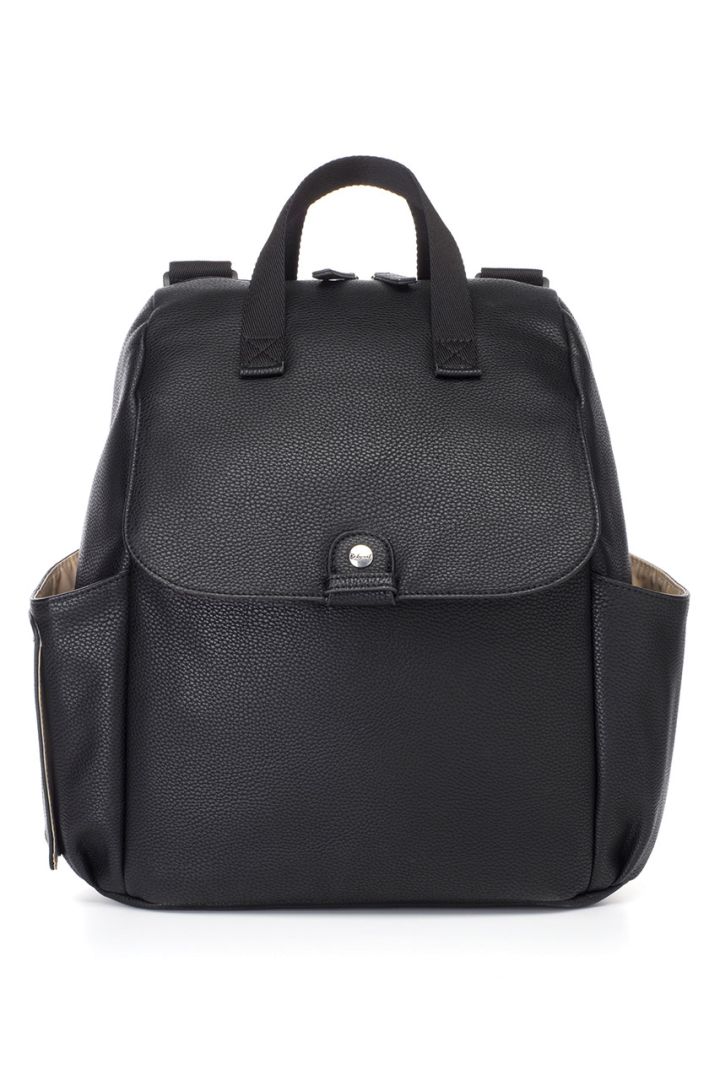 Wickelrucksack aus veganem Kunstleder schwarz