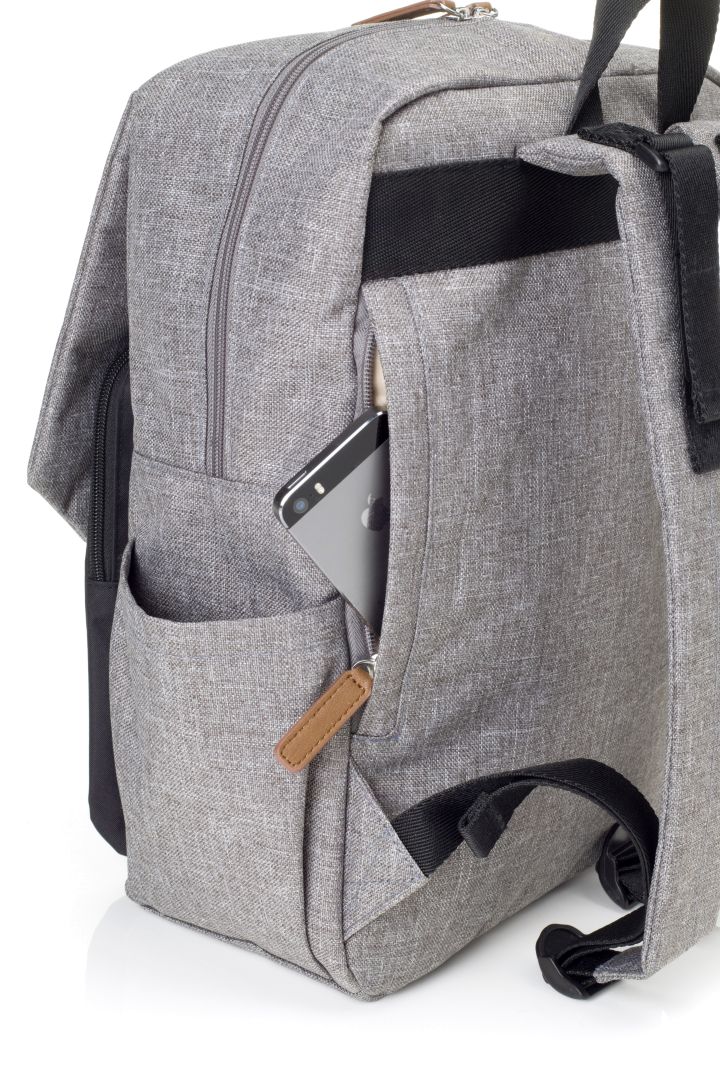 Wickelrucksack mit Laptop-Fach grau
