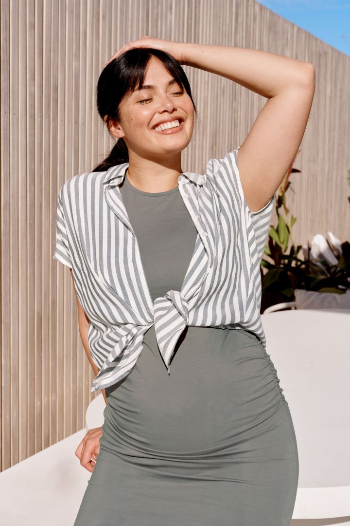 Organic Umstands- und Stillkleid khaki