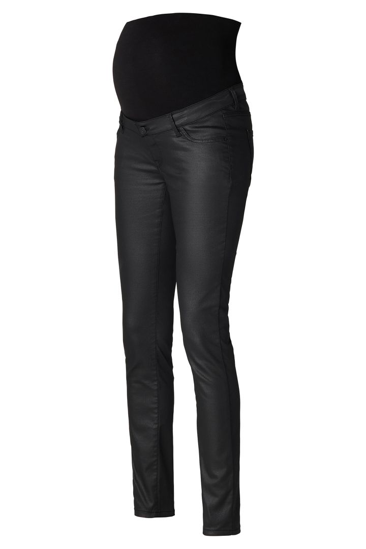 Skinny Umstandshose mit Glanzbeschichtung