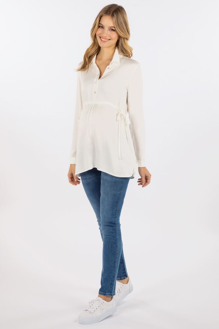 Maternity and Nursing Blouse with Empire Tie