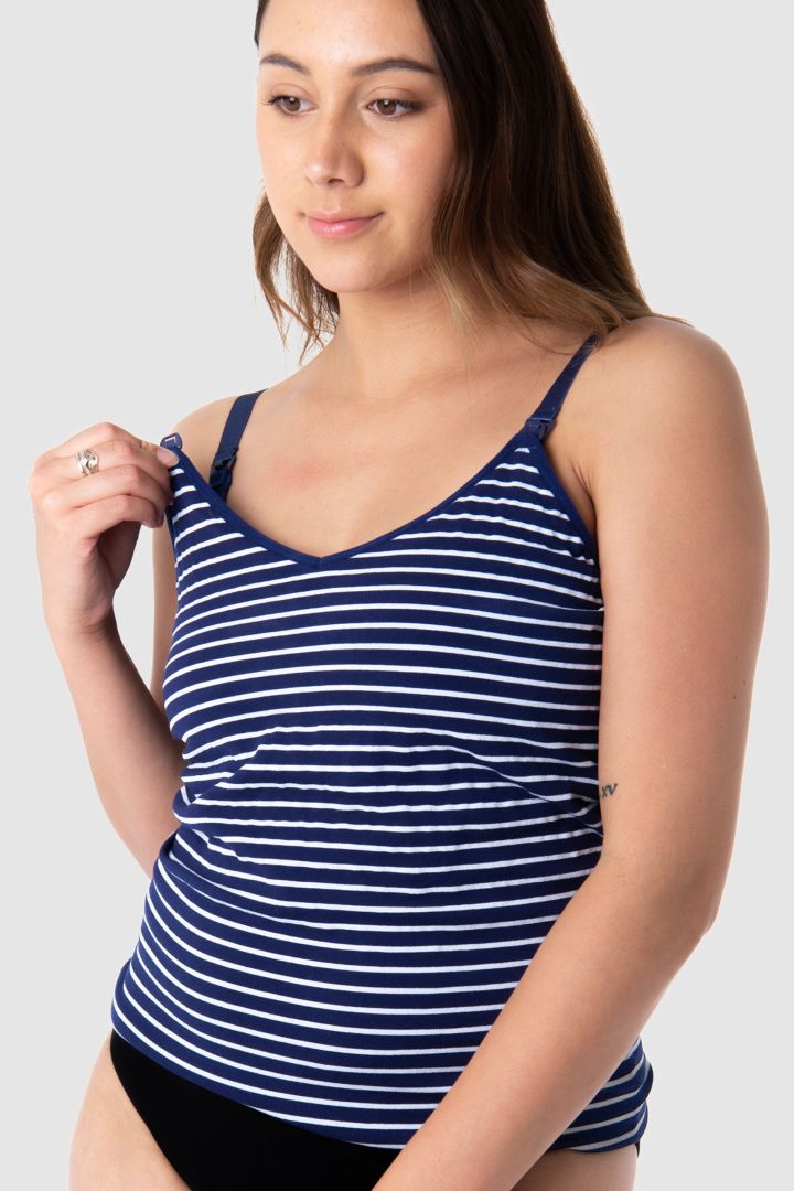 Seamless Streifen Still Top mit integriertem Bralette