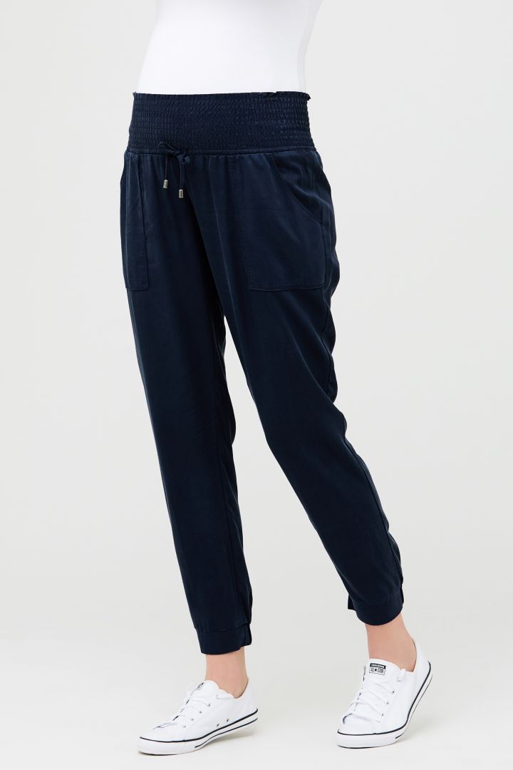 Tencel Maternity Trousers with Smoked Waistband