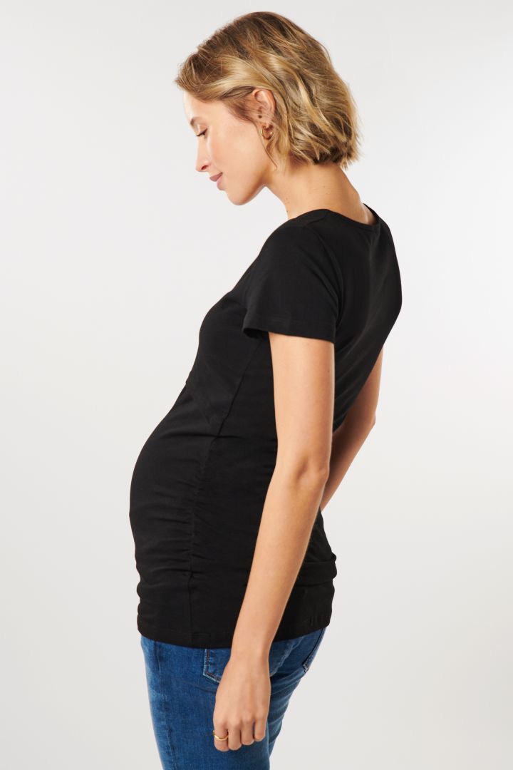 Umstands- und Stillshirt aus Bio-Baumwolle kurzarm schwarz